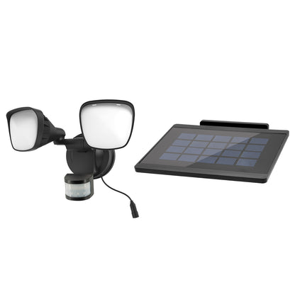 Arlec Solar Hybrid Powered SURNIA Twin Head Security Sensor Floodlight - solar powered light, motion sensor light, outdoor security light
