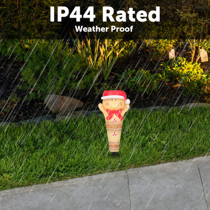 Arlec gingerbread man festive stake light – solar-powered LED resin decoration for Christmas outdoor displays