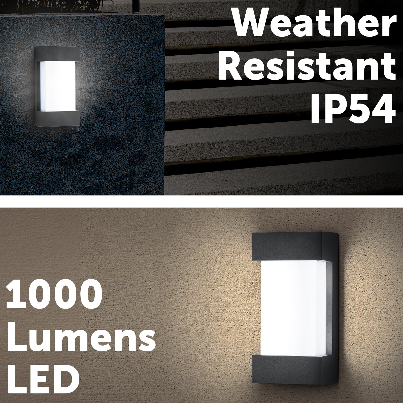 Arlec Sutton LED Aluminium Bunker - bunker wall light, energy efficient LED