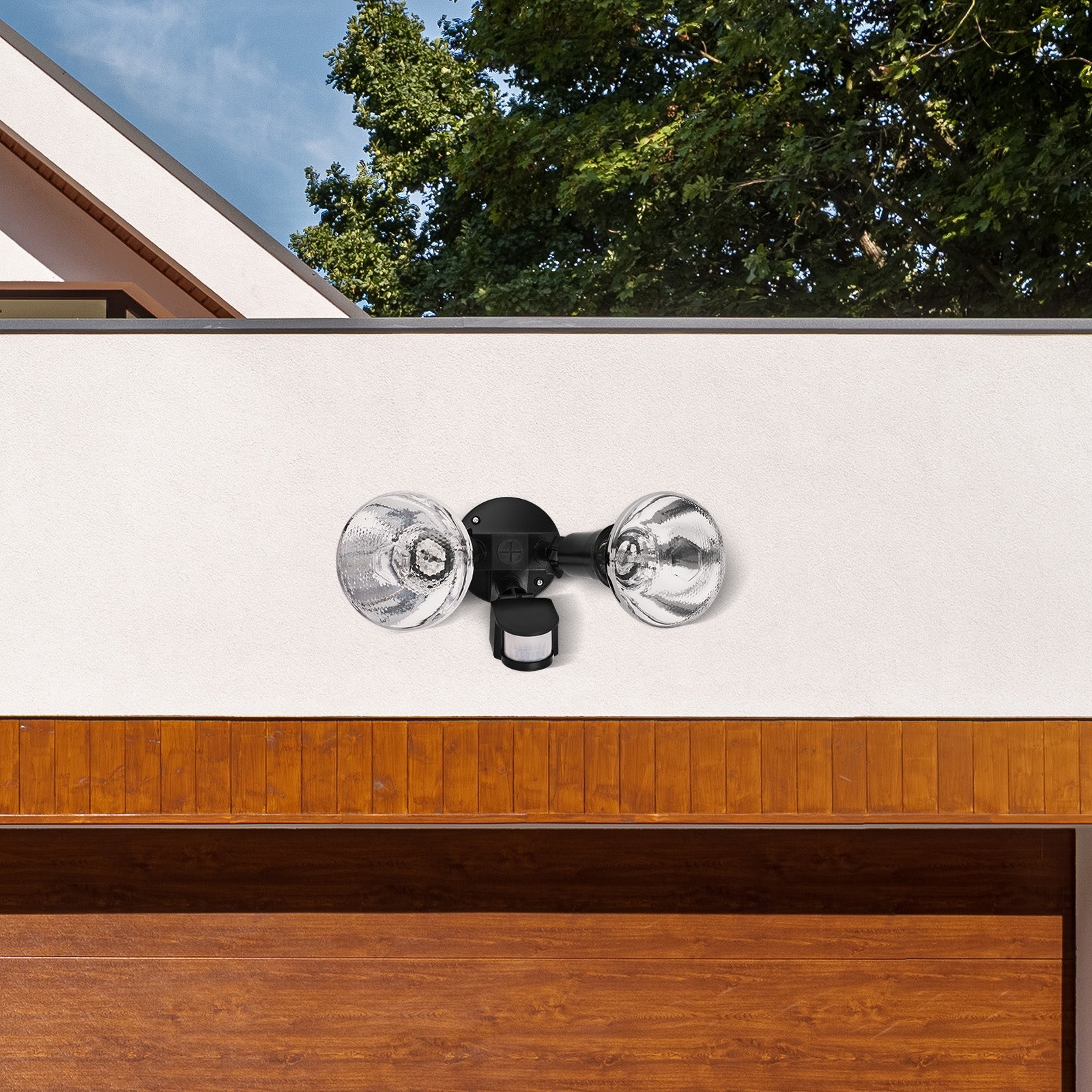 Arlec Castalia twin PAR38 floodlight – compact DIY motion sensor LED security light with bayonet adapter