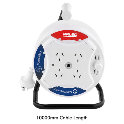 10m Cable Reel with Surge Protection - surge protected reel, cable extension reel, 10m retractable lead