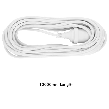 Domestic Extension Lead - 10m - long household extension, 10m indoor power cable, flexible extension cord