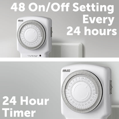 Arlec 24 Hour Timer Twin Pack for automatic power control