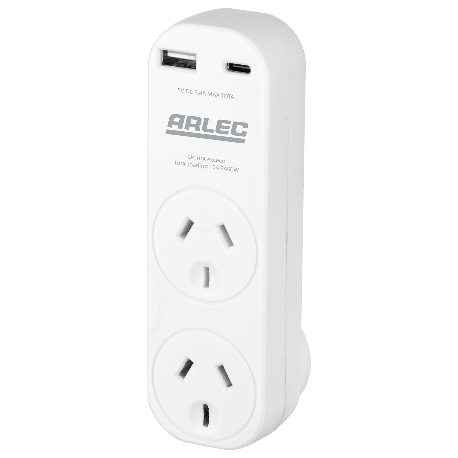 2 Outlet adaptor with x2 USB 2.4A – compact USB adaptor for home and office