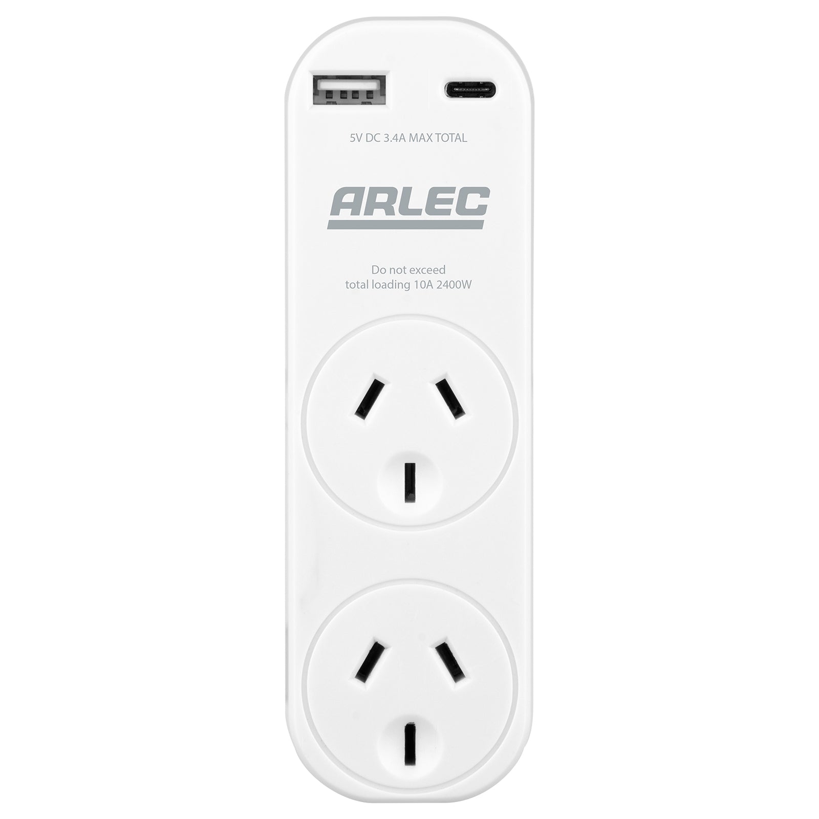 2 Outlet adaptor with x2 USB 2.4A – compact USB adaptor for home and office