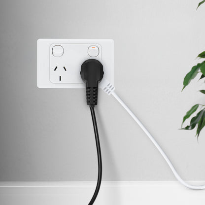 Piggy Back Extension Lead - 2m - short piggyback lead, 2m power cord, compact extension cable