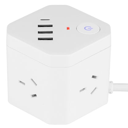 4 outlet power cube with USB 3A+1C – 3.4A – compact USB cube powerboard for fast charging