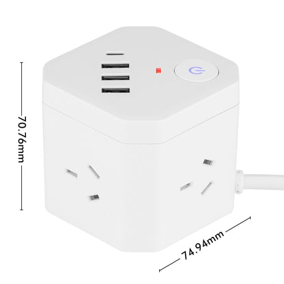 4 outlet power cube with USB 3A+1C – 3.4A – compact USB cube powerboard for fast charging
