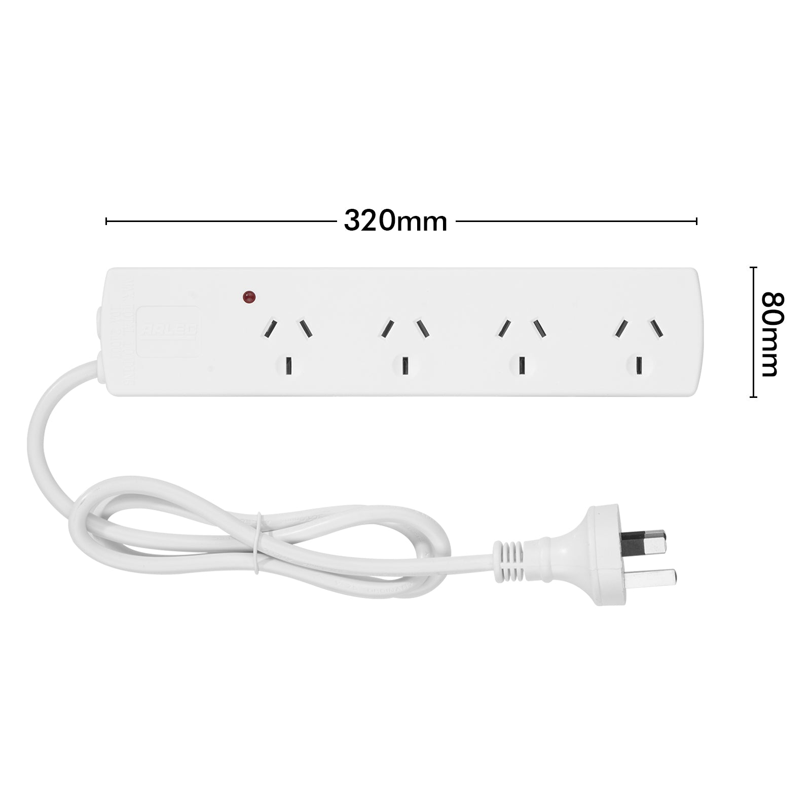 4 Outlet Surge Protected Powerboard – surge safe extension board for general household use