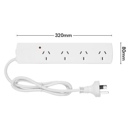 4 Outlet Surge Protected Powerboard – surge safe extension board for general household use