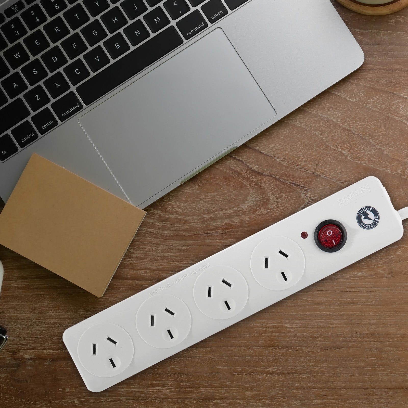 4 Outlet Surge Protection Power Board with Master Switch – surge protection and master control powerboard