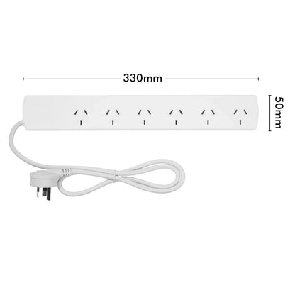 Arlec White 6-Outlet Powerboard