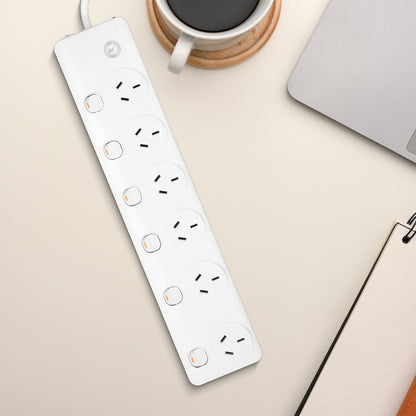 6 outlet 6 switch surge powerboard – multiple control surge board with 6 outlets