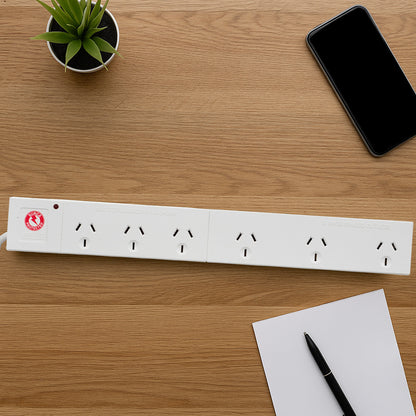 6 outlet surge protected power board wide spaced (right angle plug) – wide spaced right angle extension board
