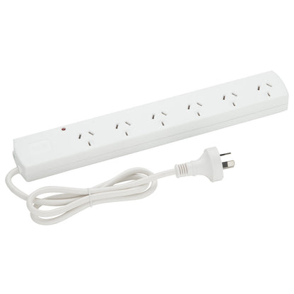 6 outlet surge protected power board (right angle plug) – right-angle power extension board with surge safety