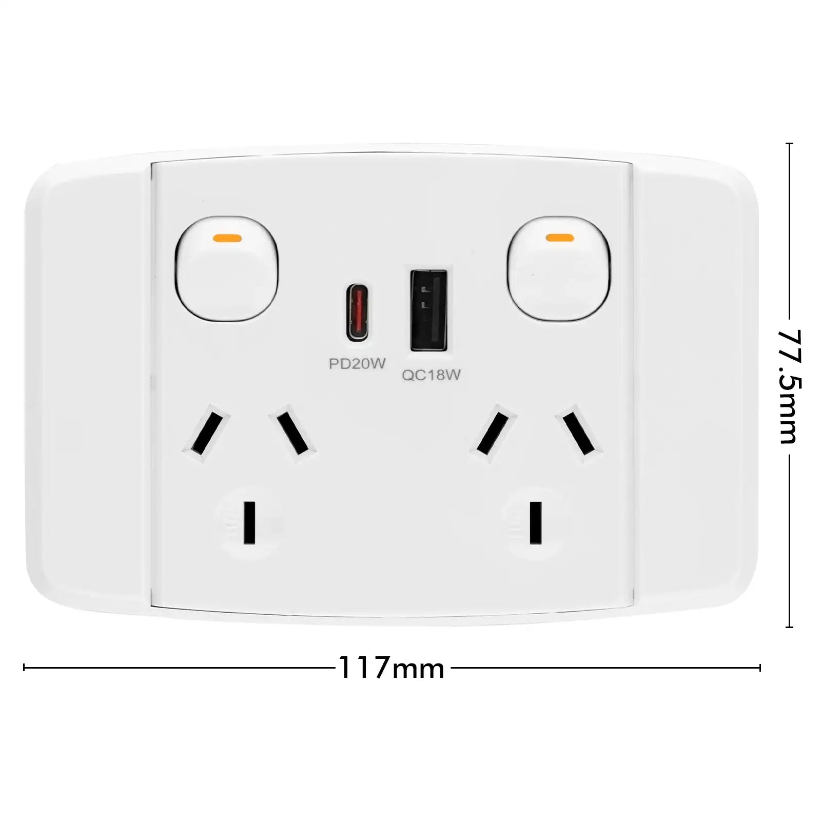 Double power point with 3.4A USB chargers – fast charge – fast USB charging point for walls