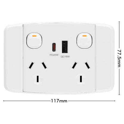 Double power point with 3.4A USB chargers – fast charge – fast USB charging point for walls