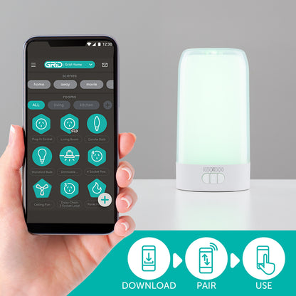 Smart RGB sound sync mood lamp with Grid Connect, Arlec CCT portable light