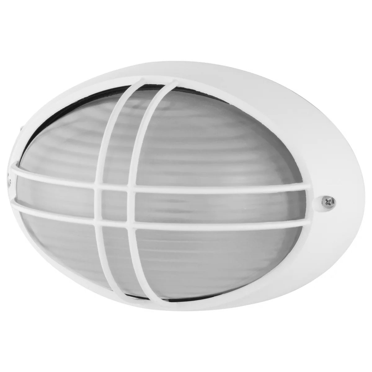 Arlec White Large Kent Oval Bunker Light - bunker wall light