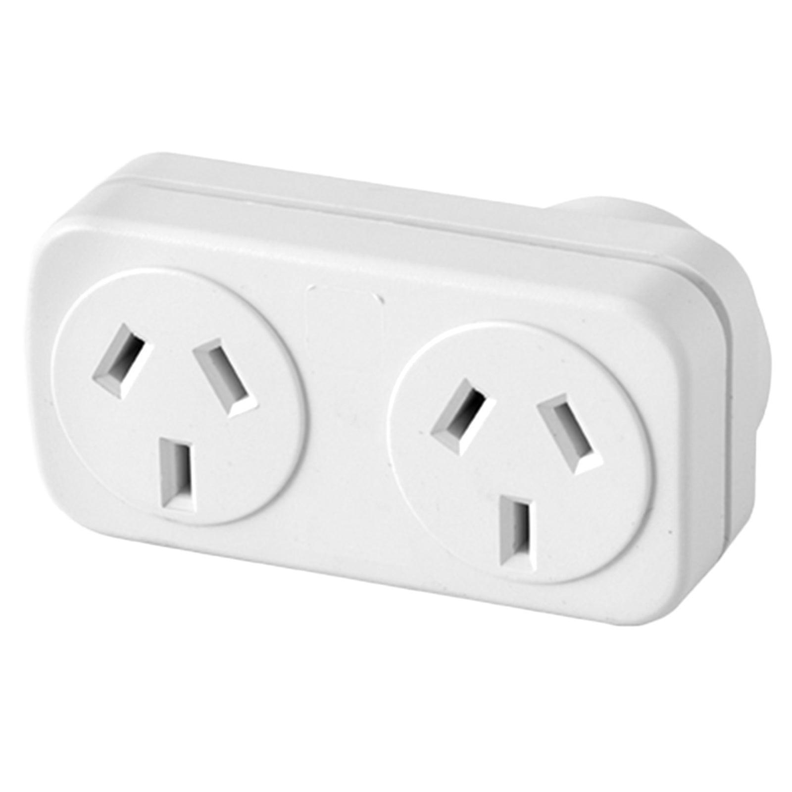 Left angle double power adaptor – Arlec compact side plug