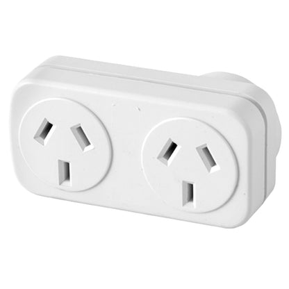 Left angle double power adaptor – Arlec compact side plug