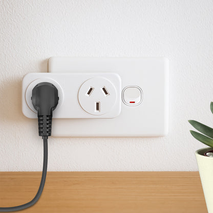 Left angle double power adaptor – Arlec compact side plug