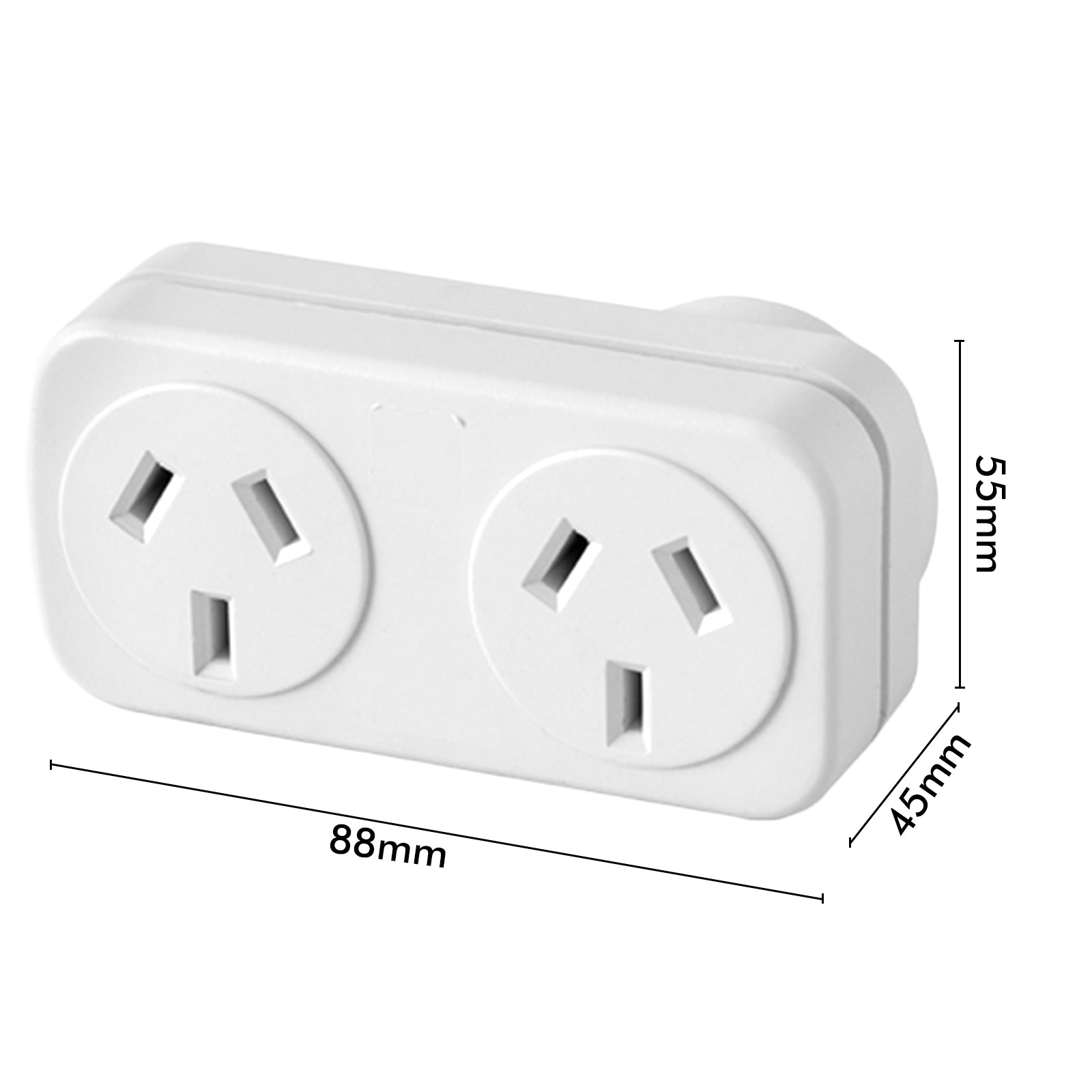 Left angle double power adaptor – Arlec compact side plug