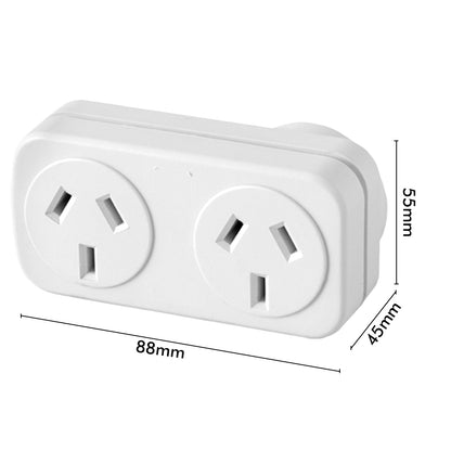 Left angle double power adaptor – Arlec compact side plug