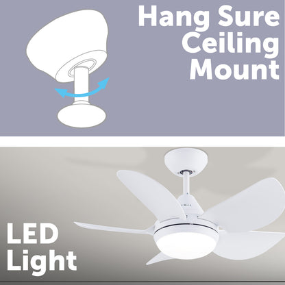 arlec 76cm maxy ceiling fan with light – compact 5 blade white ceiling fan; tri-colour led panel fan; modern fan for small rooms