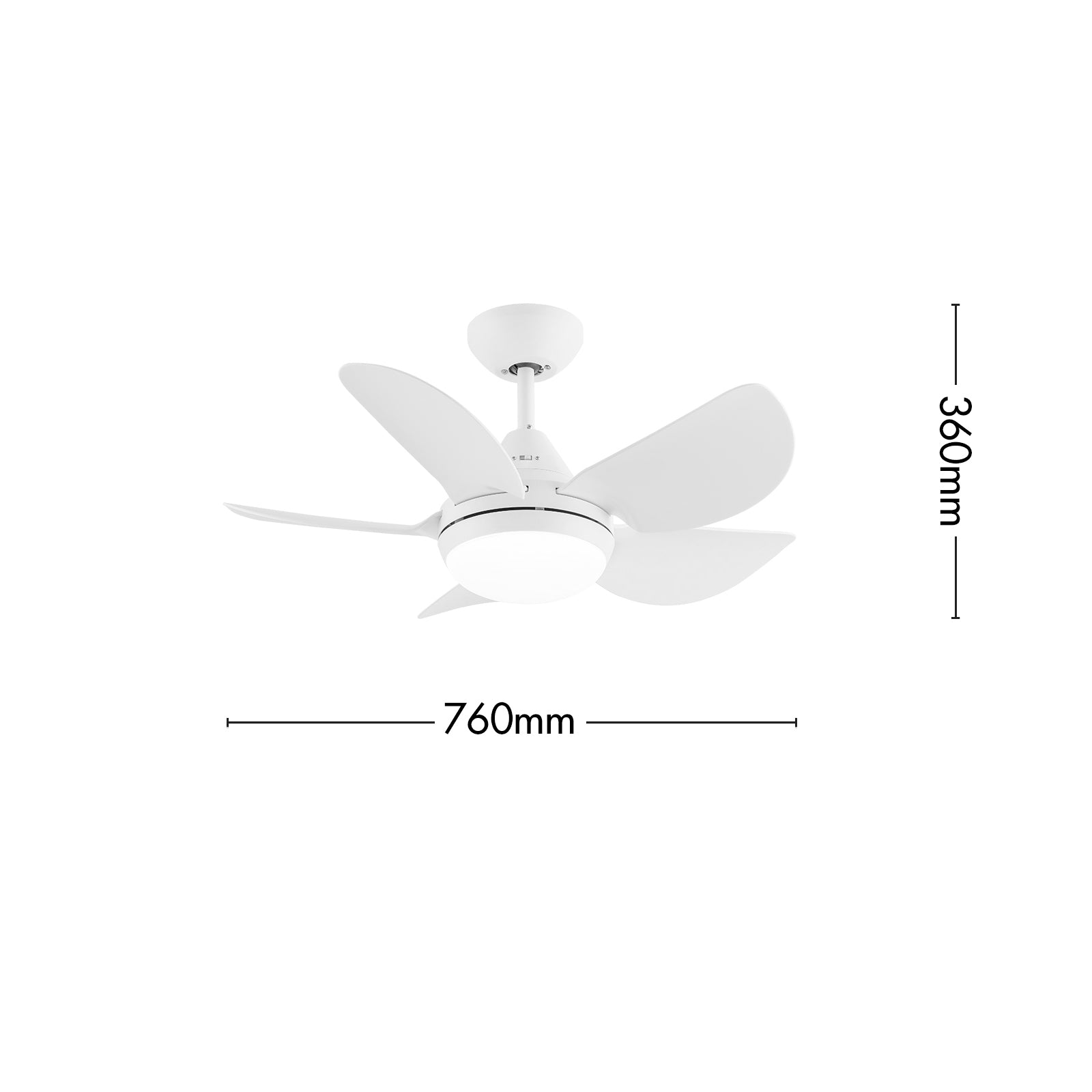 arlec 76cm maxy ceiling fan with light – compact 5 blade white ceiling fan; tri-colour led panel fan; modern fan for small rooms