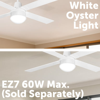 Arlec White Oyster Fan Ceiling Light – Stylish E27 Retrofit Light for Ceiling Fans