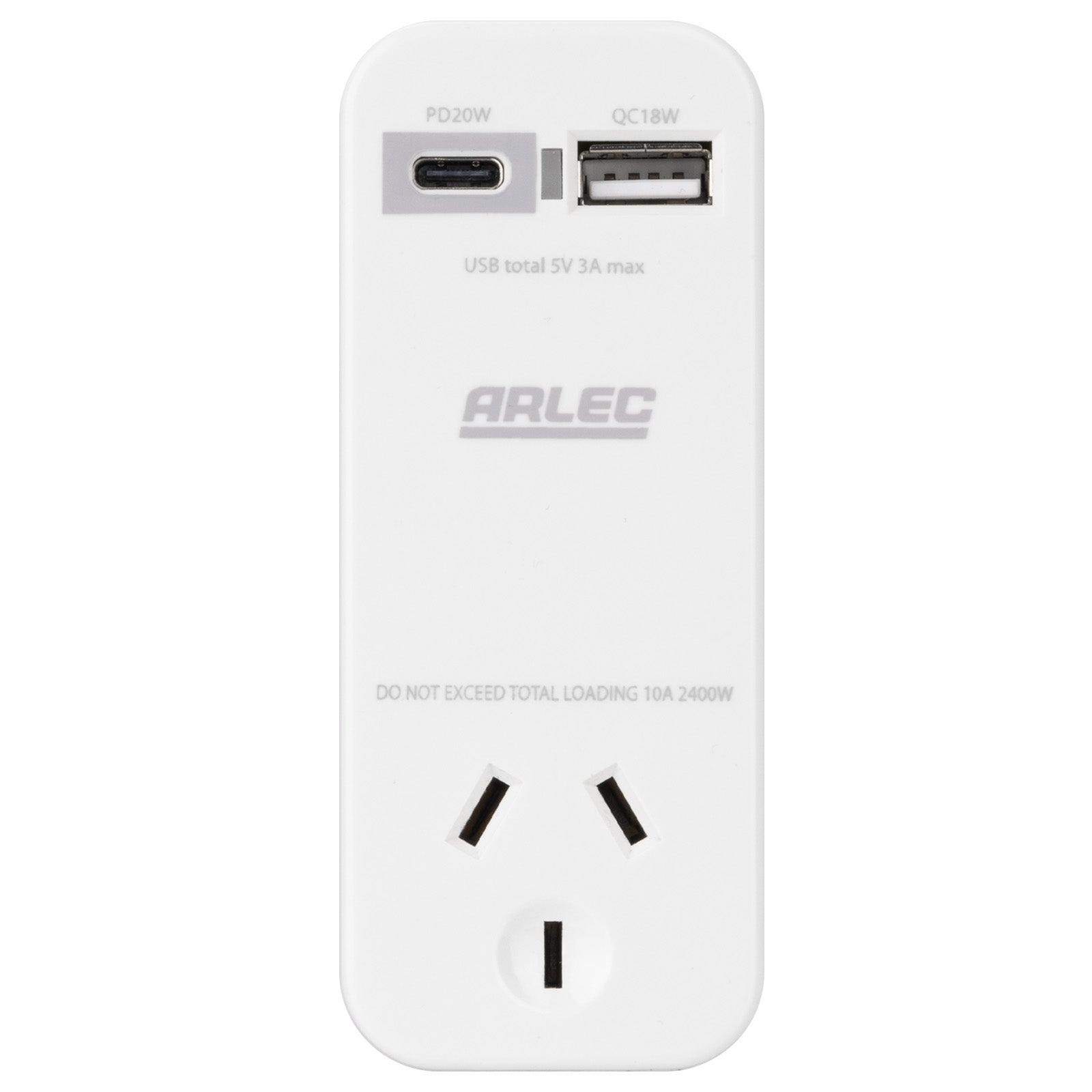 USB PD20W fast charging wall adaptor with A & C ports – Arlec compact design