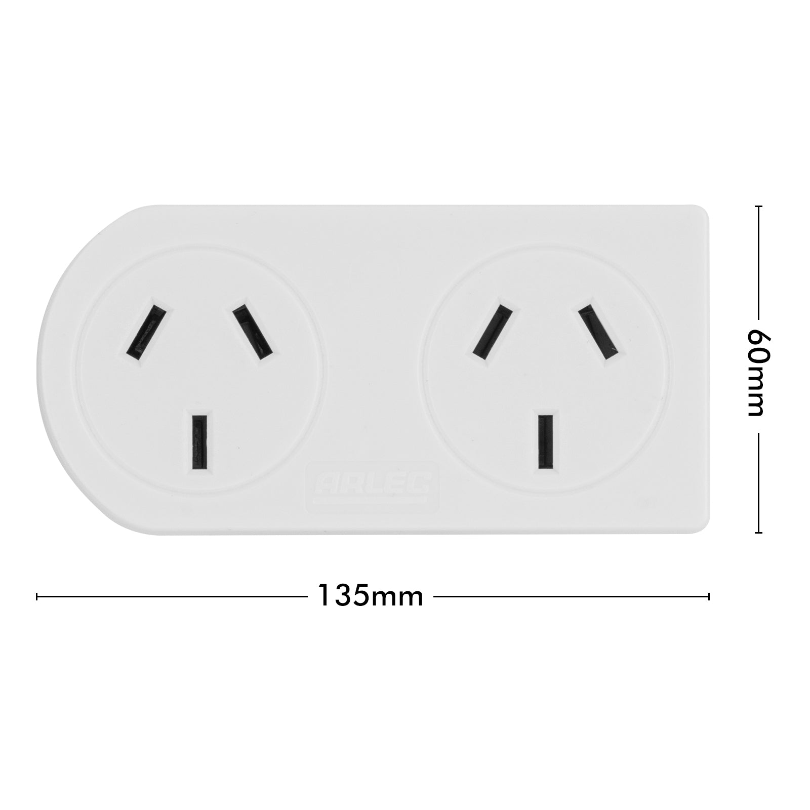 Right angle wall adaptor for tight spaces – Arlec side mount plug