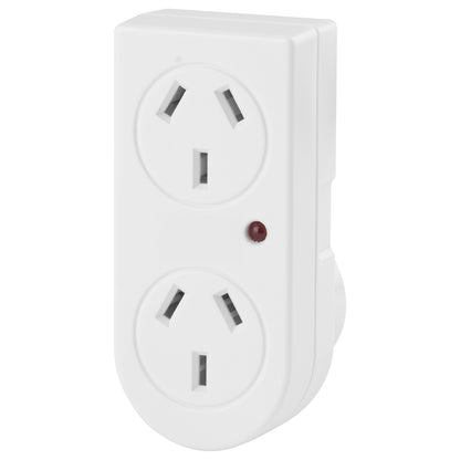 Surge protected double adaptor for electronic devices – Arlec power plug