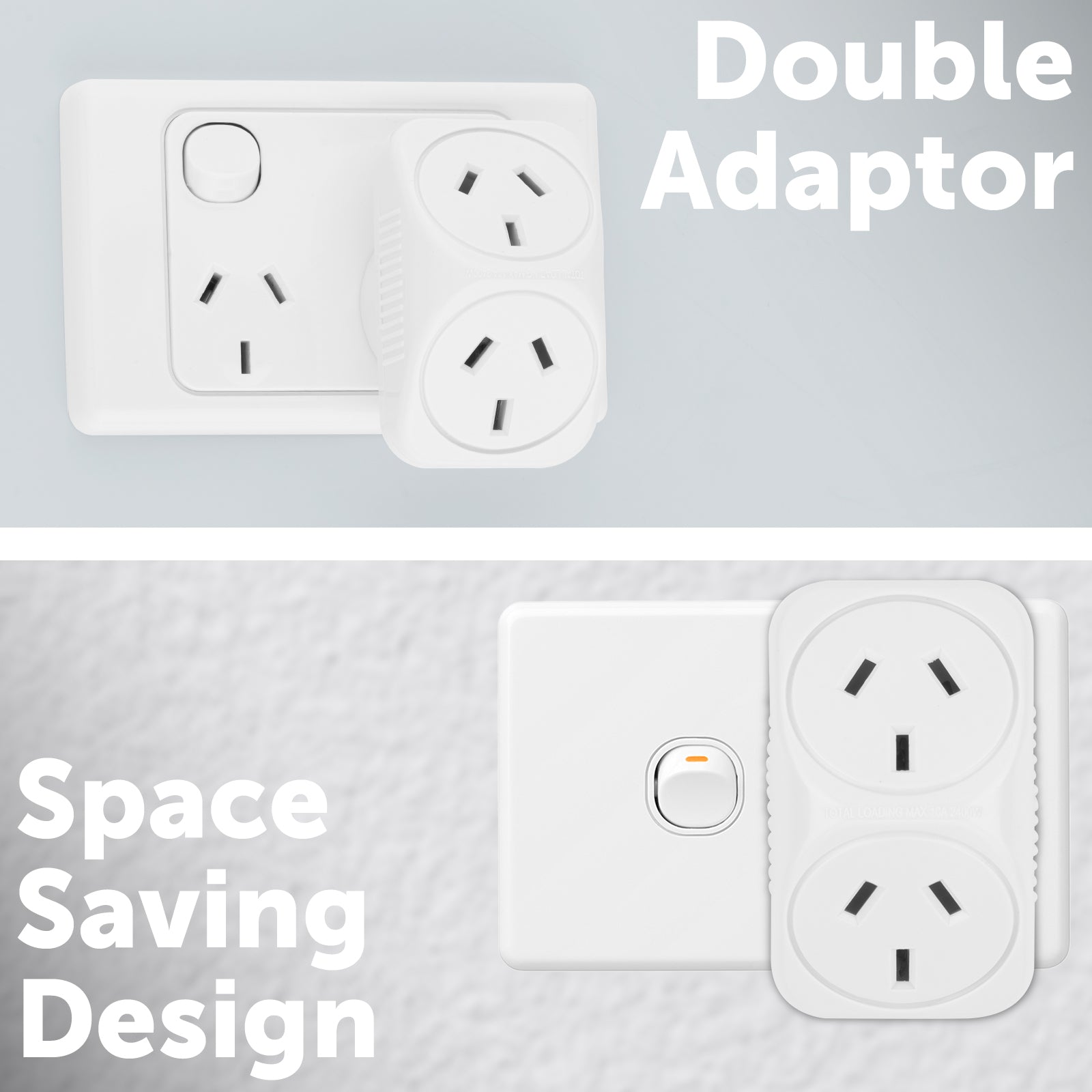 Arlec White Triangular Double Adaptor