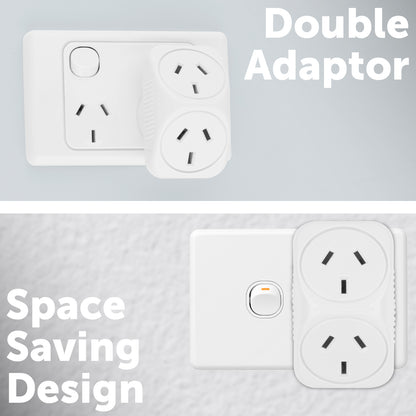 Arlec White Triangular Double Adaptor