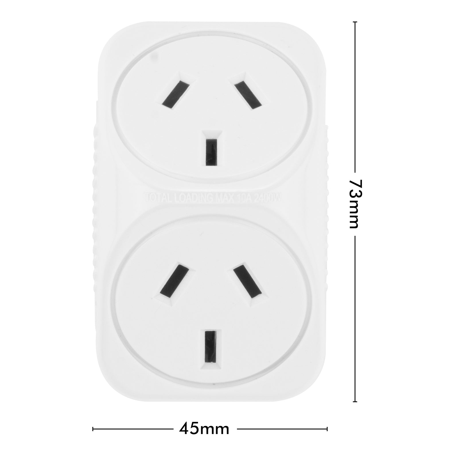 Arlec White Triangular Double Adaptor