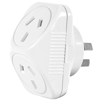 Arlec triangular double adaptor for wall sockets – compact dual plug