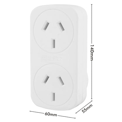 Double power adaptor for two devices – Arlec compact wall plug