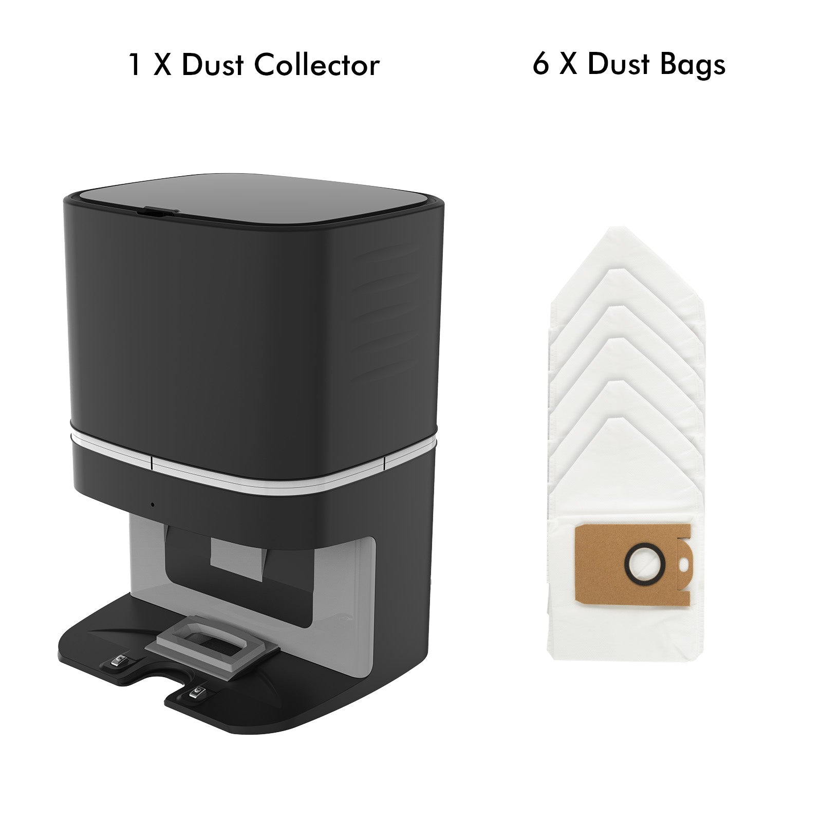 Automatic dust collection base with 2.8L capacity and 6 disposable bags for SH142HA robotic vacuum