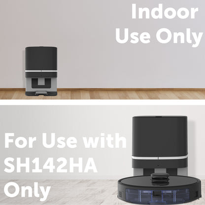 Automatic dust collection base with 2.8L capacity and 6 disposable bags for SH142HA robotic vacuum