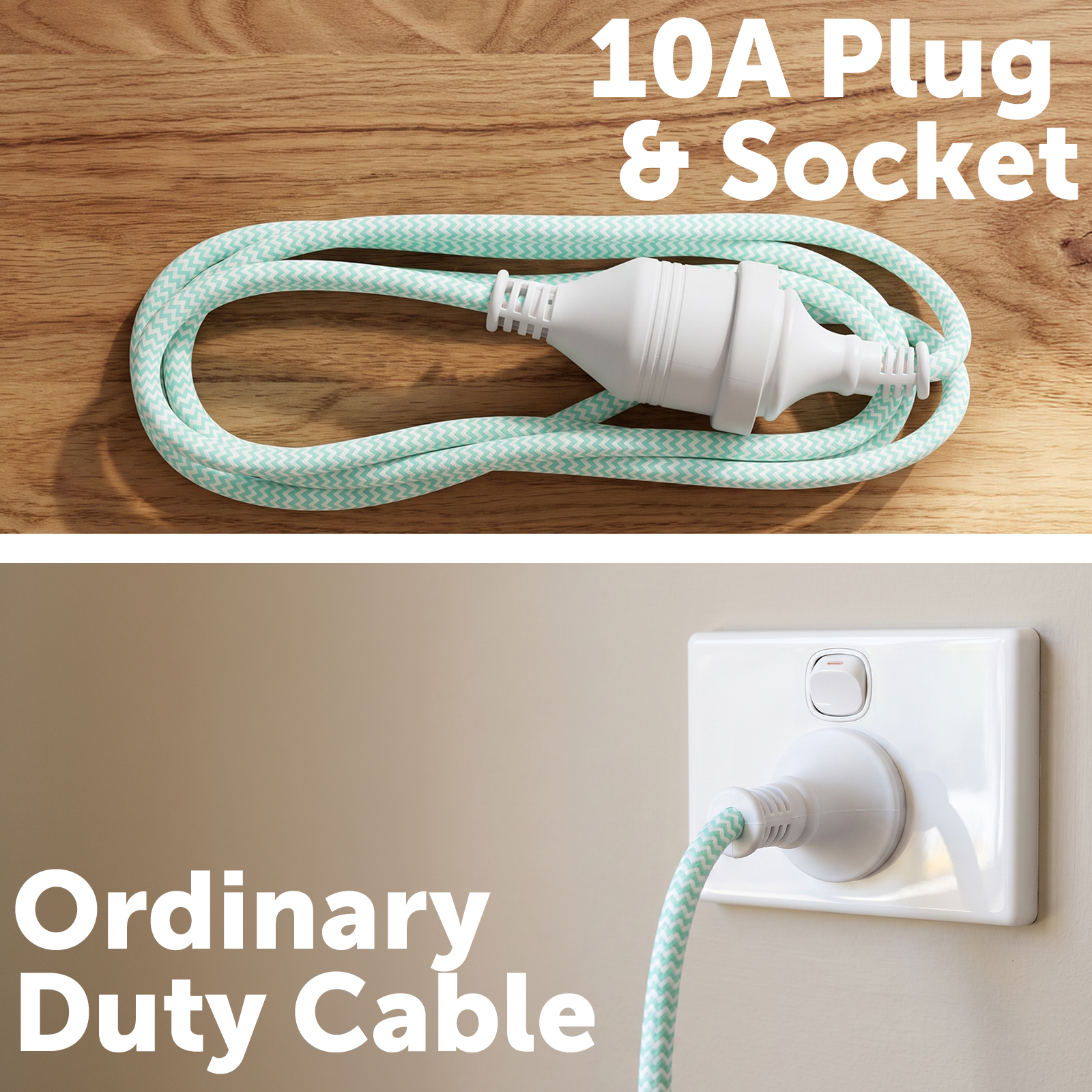 Arlec Misty Jade 2m Ordinary Duty Braided Lead