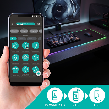 Arlec Grid Connect Smart RGB Mouse Pad - Matter Compatible