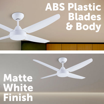 Arlec Chicago White 4-Blade 120cm AC Ceiling Fan