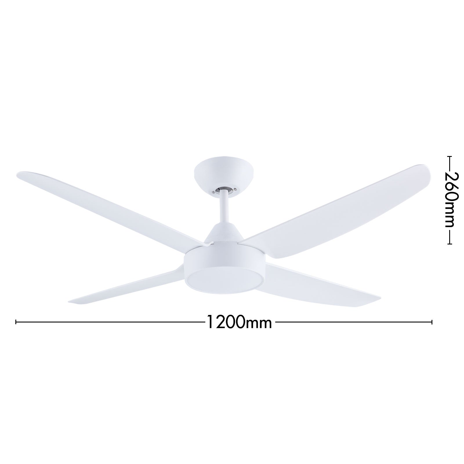 Arlec Chicago White 4-Blade 120cm AC Ceiling Fan