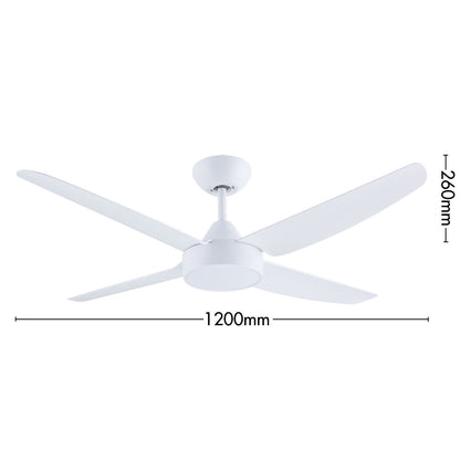 Arlec Chicago White 4-Blade 120cm AC Ceiling Fan