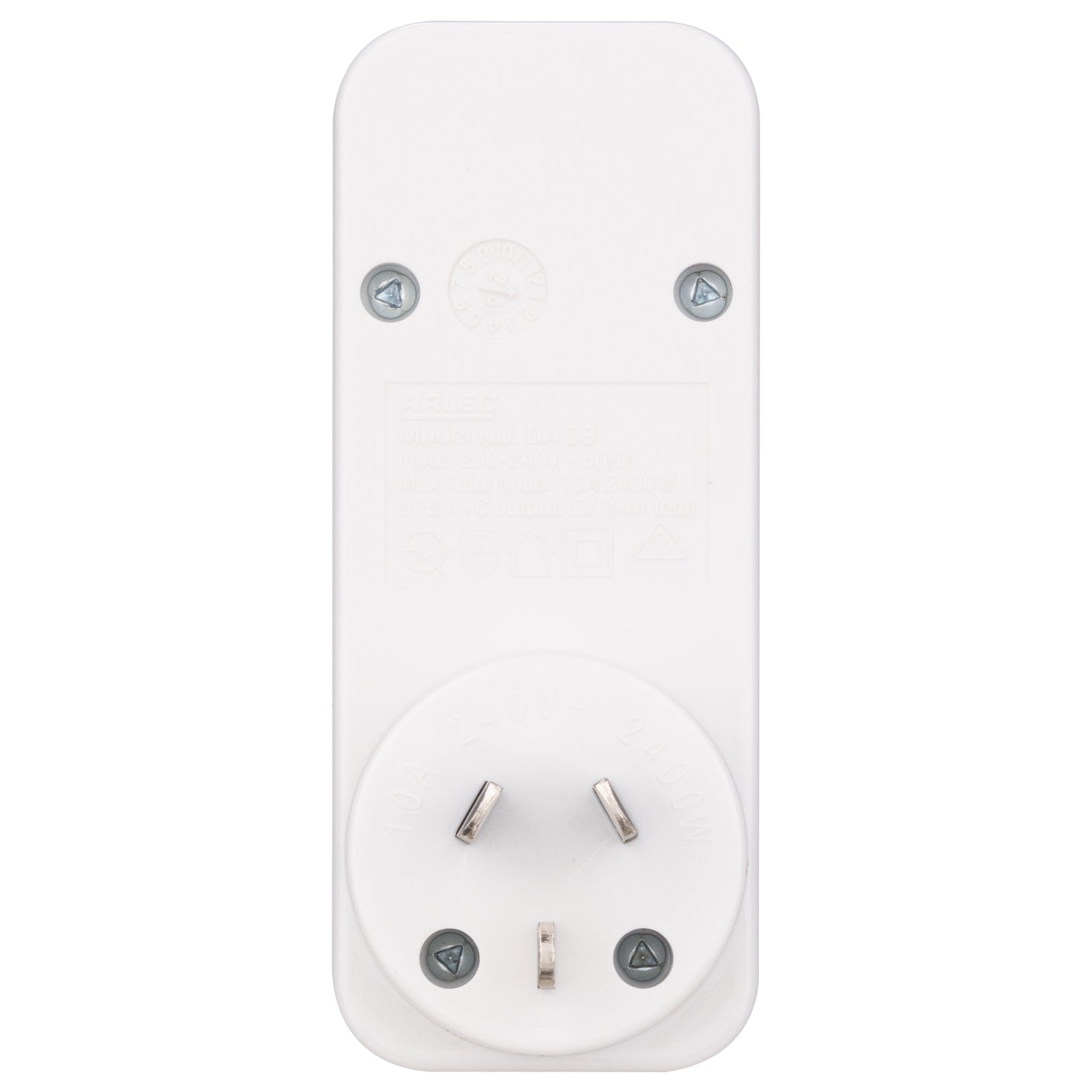 Arlec White Compact Power Adapter with USB 3.4A
