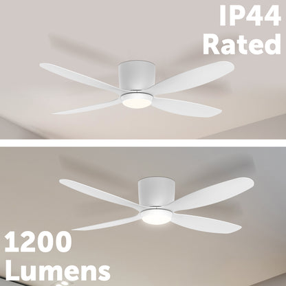 Arlec 132cm Miami 4-Blade DC Hugger Fan with CCT Light And Remote