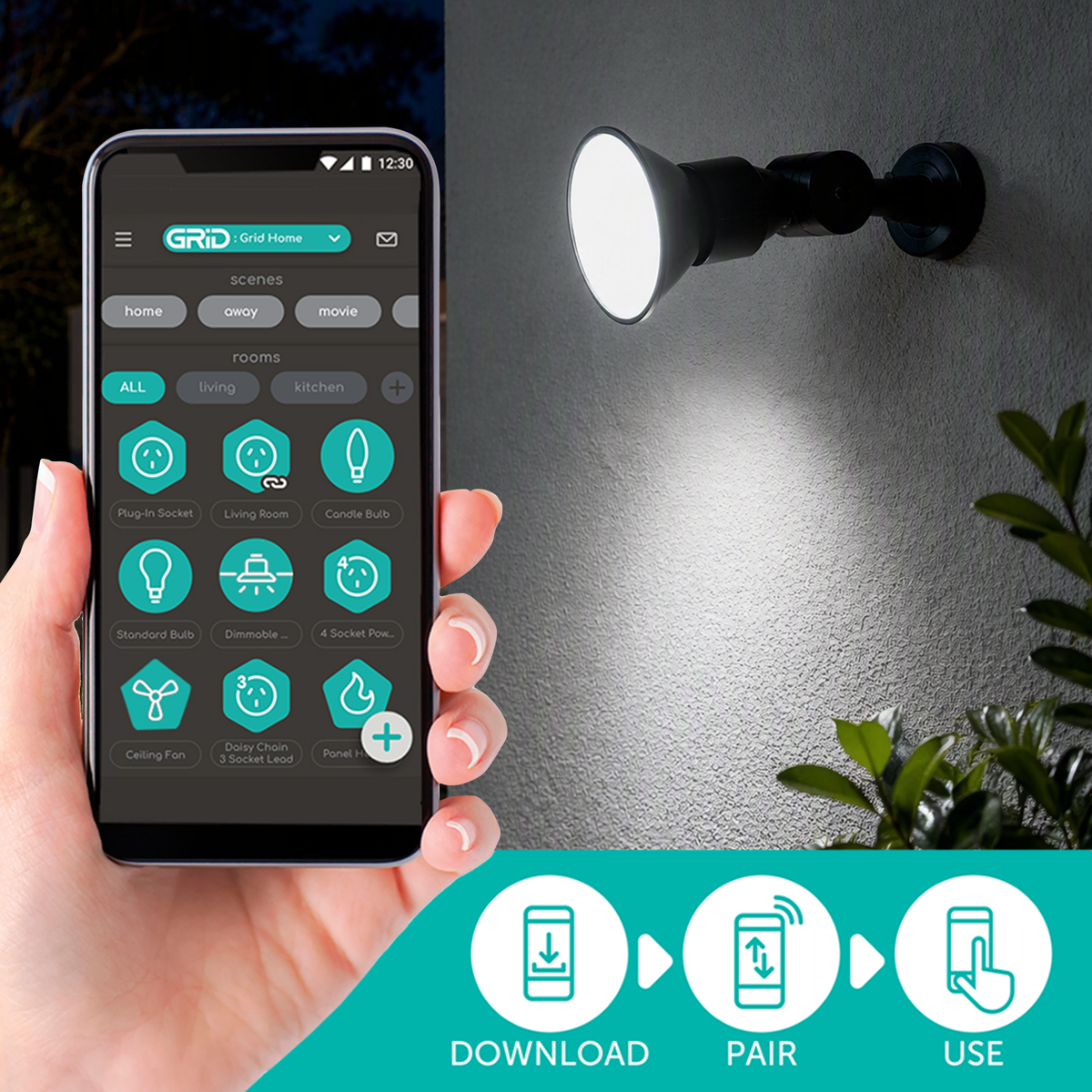 Arlec Grid Connect Smart 15W E27 RGB+CCT and Tunable White LED Reflector Globe