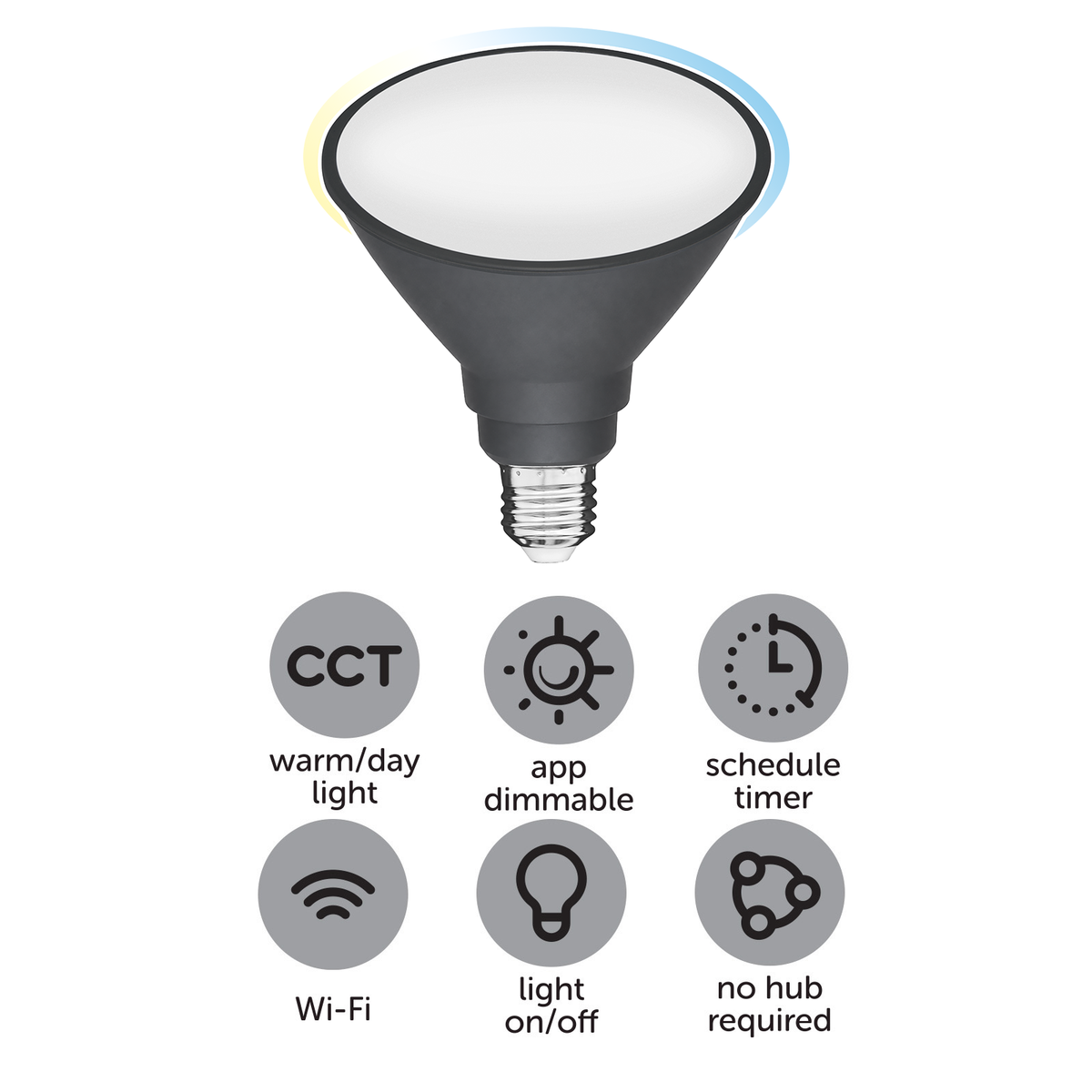 Arlec Grid Connect Smart 15W E27 CCT and Tunable White LED Reflector Globe